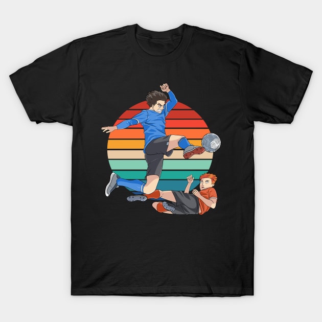 Soccer Player Kick Futbol Kids Football T-Shirt by Noseking